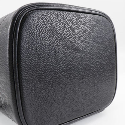 Chanel Vanity Coco Mark Handbag Caviar Skin Black Ladies Handbag
