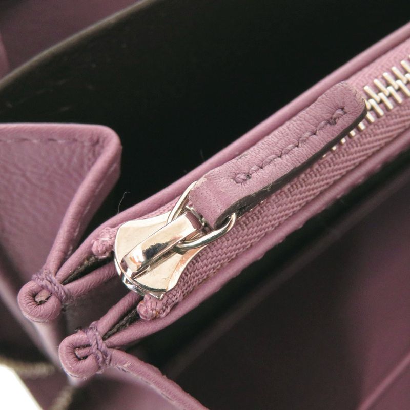 Gucci Round Zipper 374850 Matte Croc Purple Long Wallet Purple 1313 Gucci