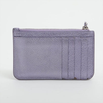 Balenciaga Leather Coin Case 637130 Metallic Purple Made In Italy