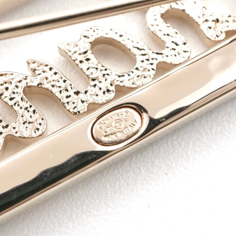 Chanel Brooch Corsage Gold Logo Rhinestone