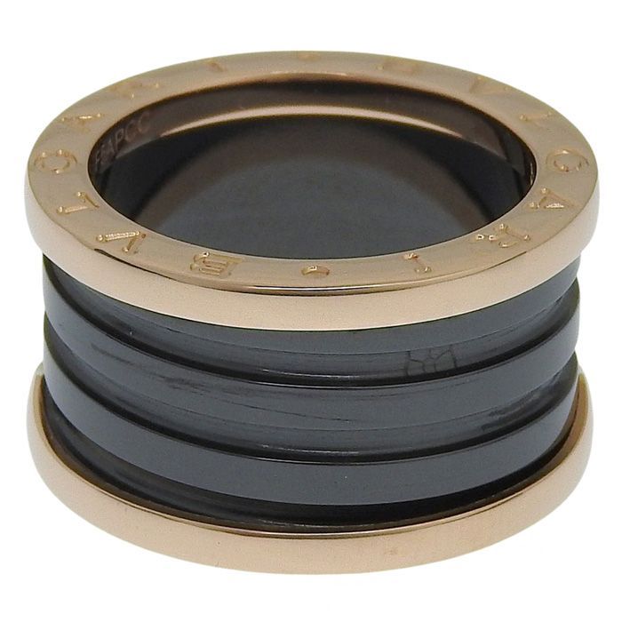 Bvlgari Bulgari B-zero1 4 Band Ring 18K Pink Gold CE 750 Pink Gold Ceramic #52