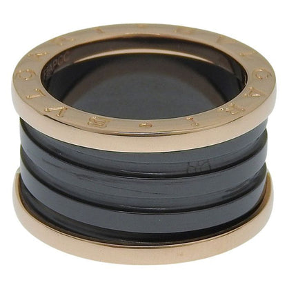 Bvlgari Bulgari B-zero1 4 Band Ring 18K Pink Gold CE 750 Pink Gold Ceramic #52