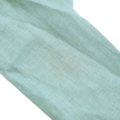 Hermes 22ss Linen Band Collar Shirt Turquoise Blue 38