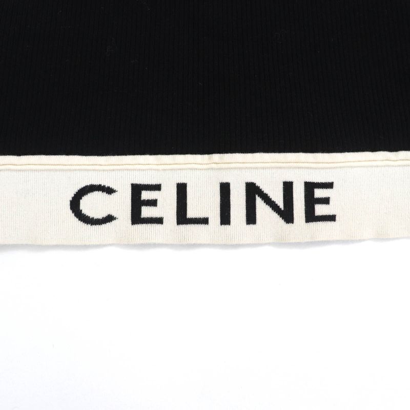 Celine 2a68l372n Athlete Bra / Mesh Logo Design Top Black / Cream S Made In