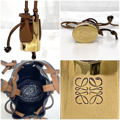 Loewe Necklace Balloon Bag Brown Gold Balloon