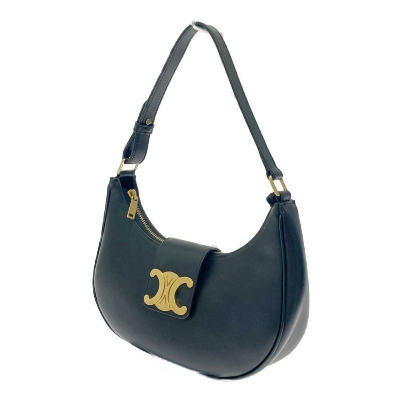 Celine Leather Triomphe Ava Shoulder Bag Black 456032 Shoulder Bag