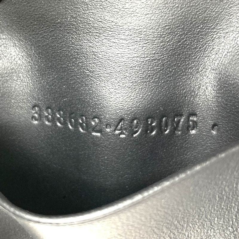 Gucci 388682 Key Case Leather Silver Hardware Ribbon Black Ladies Simple Fashion