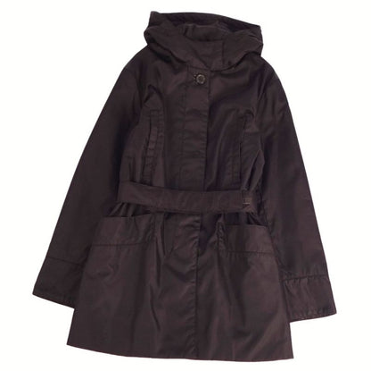 Prada Coat Hooded Cotton Nylon None Outerwear Rede