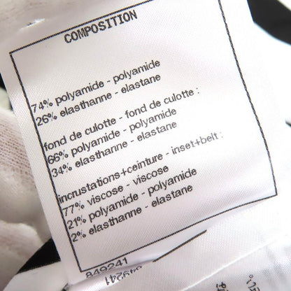 CHANEL 22C P71948 Coco Mark Strap Pattern Swimwear Swimsuit Dress White Black