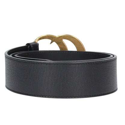 Gucci 406831 Double G Buckle Leather Belt Men's 80