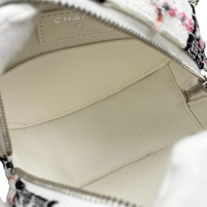 Chanel Shoulder Bag Round Mini Classic Chain Ap0245 Matelasse Tweed Coco Mark