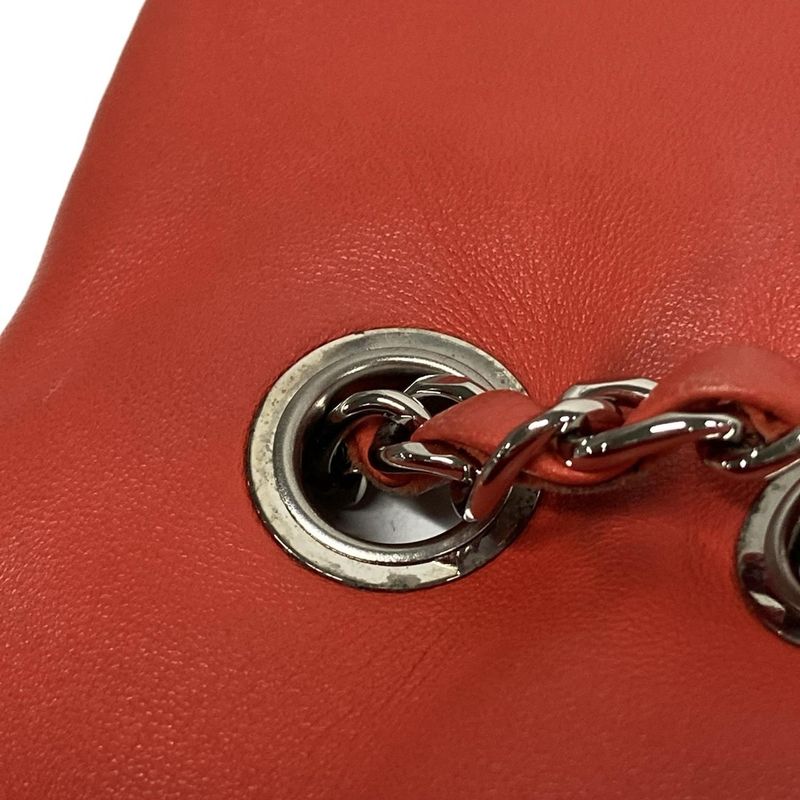 Chanel Shoulder Bag Ultra Stitch Orange Flap Bag / Silver Hardware / Chain