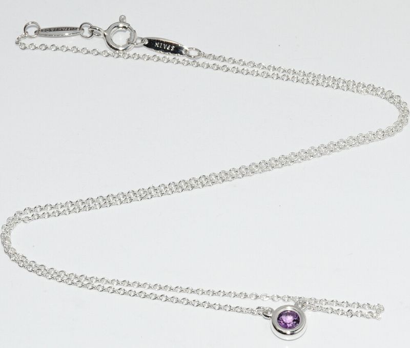 Tiffany & Co Pendant Necklace SV Amethyst 1P (014ct) Elsa Peretti By-the-yard