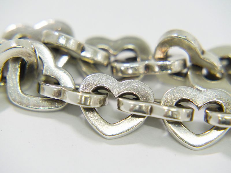 Authentic Tiffany & Co Tiffany & Co Heart Link 925 750 YG Bracelet Bangle