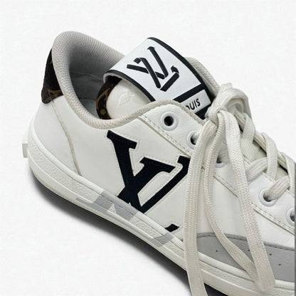 Louis Vuitton Charlie Line Monogram Sneakers Shoes Leather White Gray Black