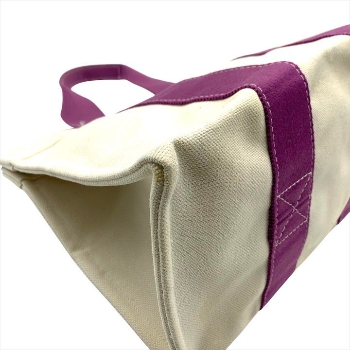 Hermes Bora Canvas Hand Tote White Purple