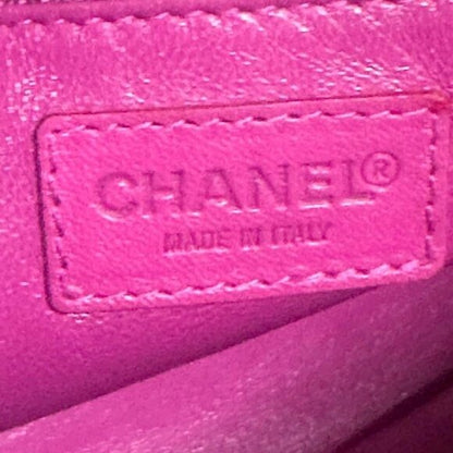 CHANEL CC Vintage Rabbit Fur Hot Pink Purse Chain Shoulder Bag Y2K