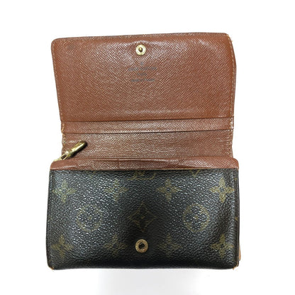 Louis Vuitton Bifold Wallet L-Shaped Zipper Monogram Porte Monet Pied Tresor
