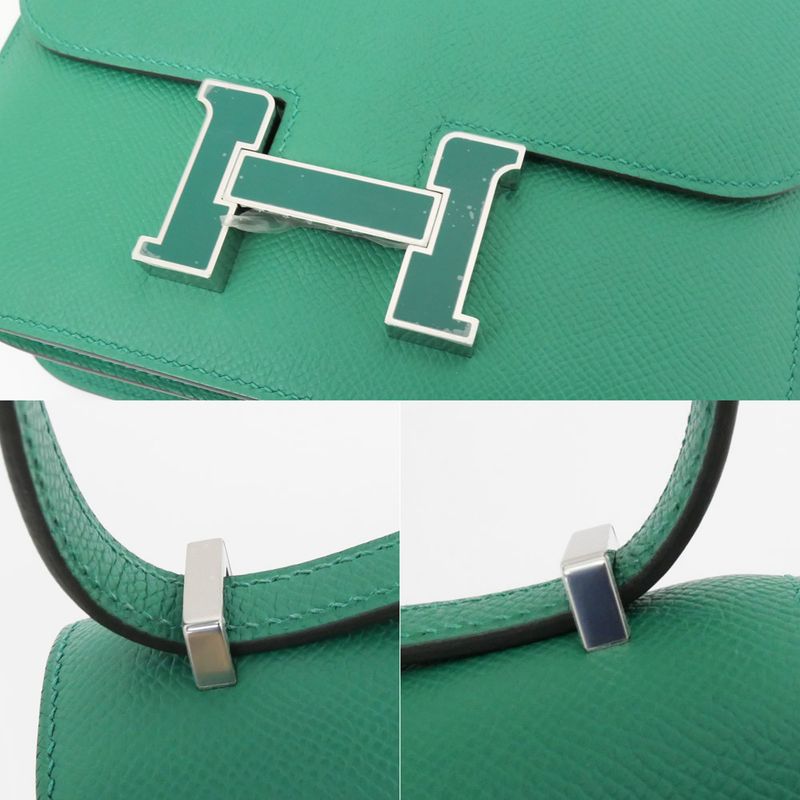 Hermes Constance Mini Miroire Vermoyen Lacquer W Engraved Shoulder Bag