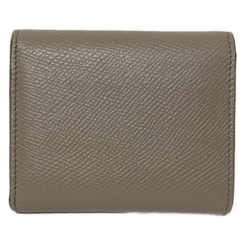 Celine Trifold Wallet Small Tri-fold Wallet Gray Leather