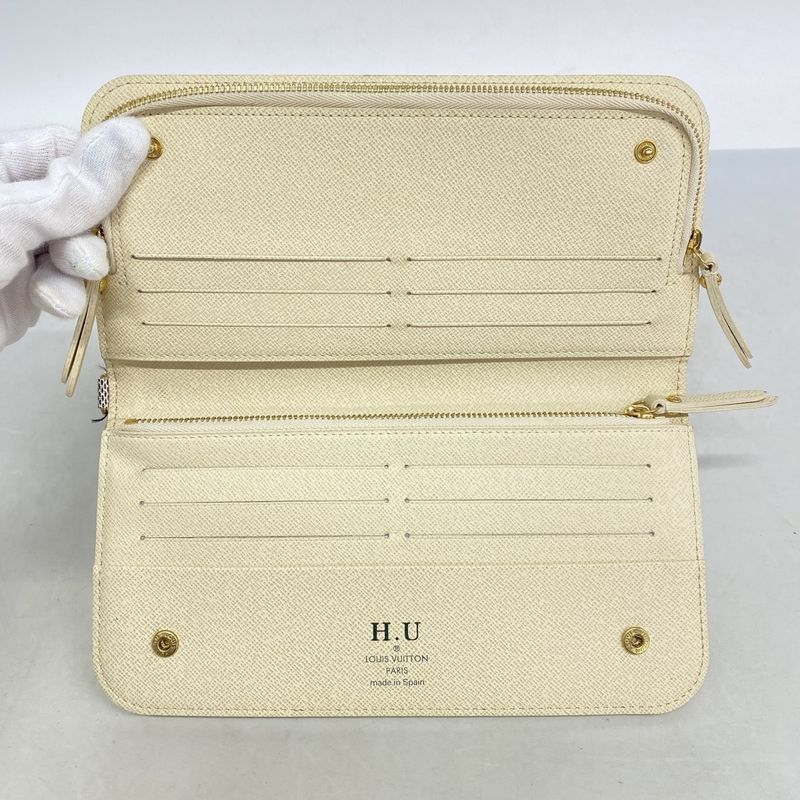 Louis Vuitton Damier Azure Portefeuille Antholite Long Wallet N63072 White