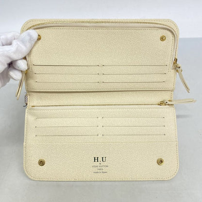 Louis Vuitton Damier Azure Portefeuille Antholite Long Wallet N63072 White