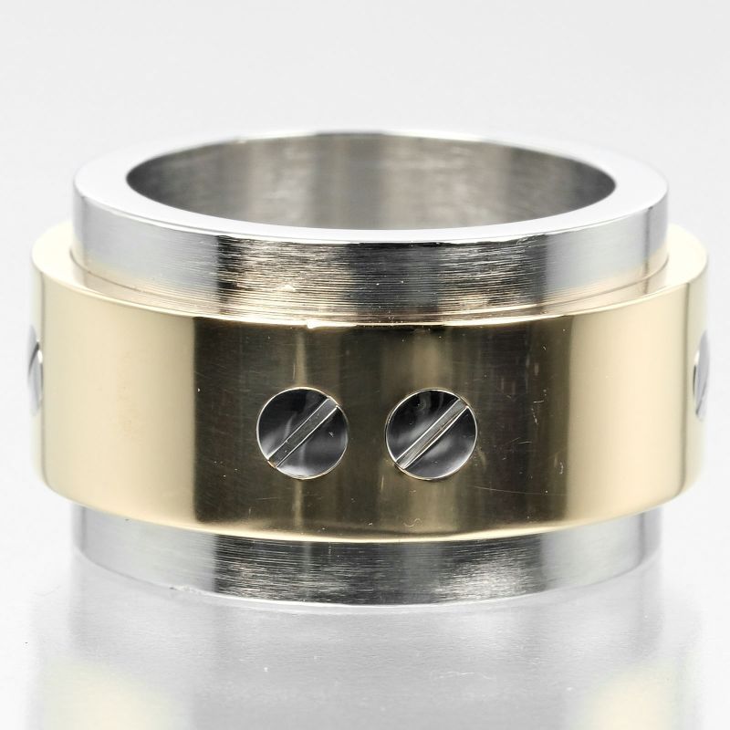 Cartier Santos 100 18K Yellow Gold And Stainless Steel No 7 Ladies 17.6g Ring