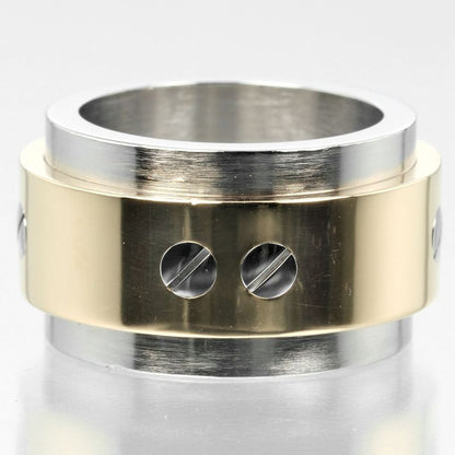 Cartier Santos 100 18K Yellow Gold And Stainless Steel No 7 Ladies 17.6g Ring