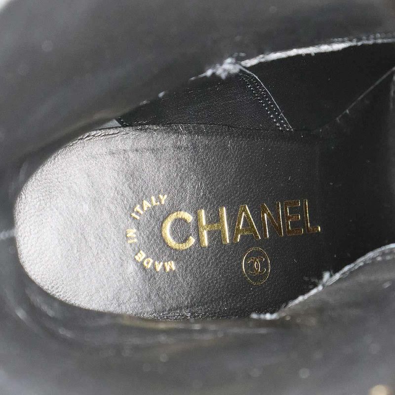 Chanel 22b Ankle Boots Ankle Leather Boots G38064 Black 35.5
