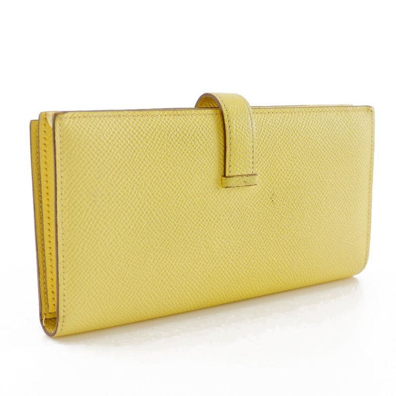 Hermes Bearn Souffle Vaux Epson Yellow R Ladies Long Wallet