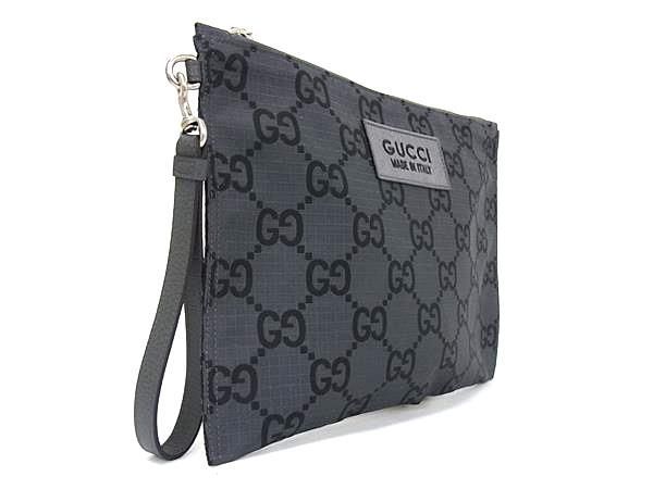 Gucci 770662 GG Pattern GG Canvas Clutch Bag Second Bag Men's Grey And Black