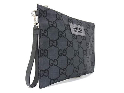 Gucci 770662 GG Pattern GG Canvas Clutch Bag Second Bag Men's Grey And Black