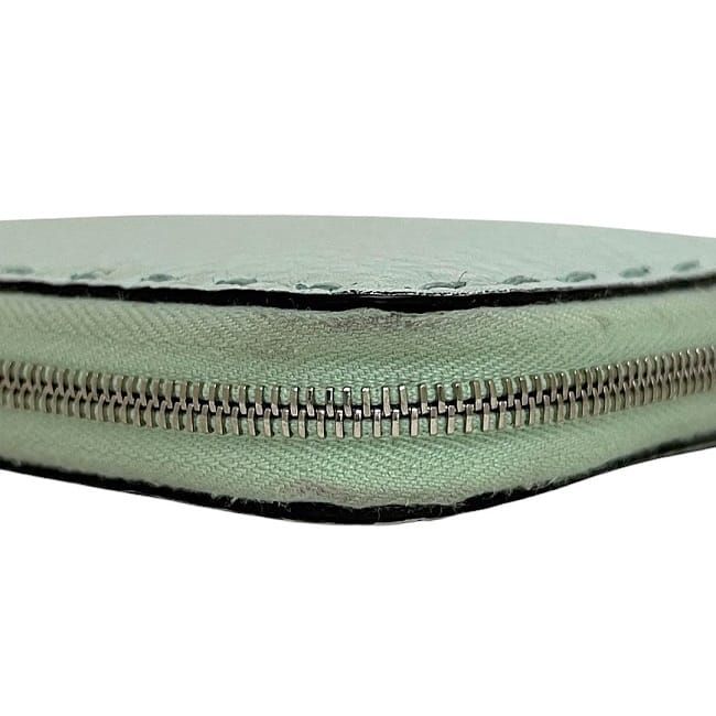 Fendi Coin Case Light Green Selleria 8m343 Excellent Condition Coin Purse