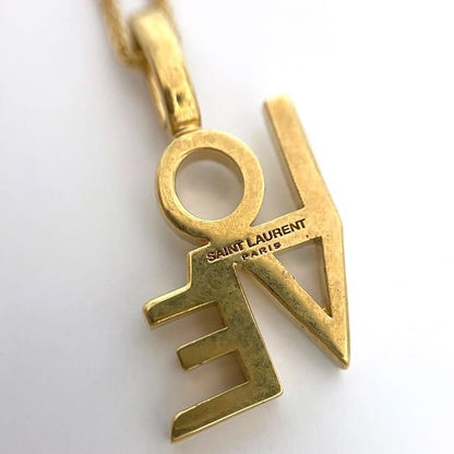 Saint Laurent LOVE Necklace Gold 669087y1500 Excellent Condition