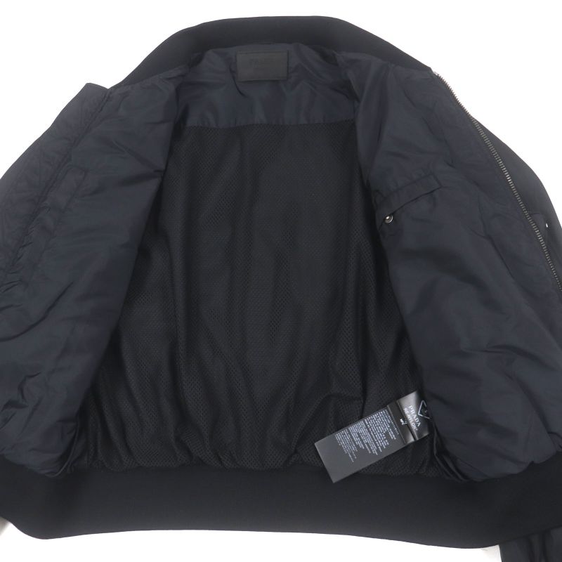 Prada 22SS Sgc006 Re-nylon Triangle Logo Triangle Plate Zip Up Bomber Jacket