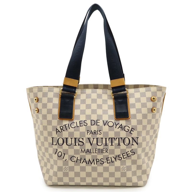 Louis Vuitton Damier Azure Platins Soleil Cabas PM Tote Bag Shoulder Bag Semi