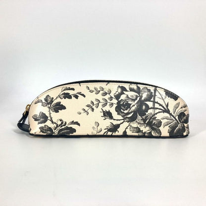Gucci Pen Case Herbarium Logo 662130 Leather Black