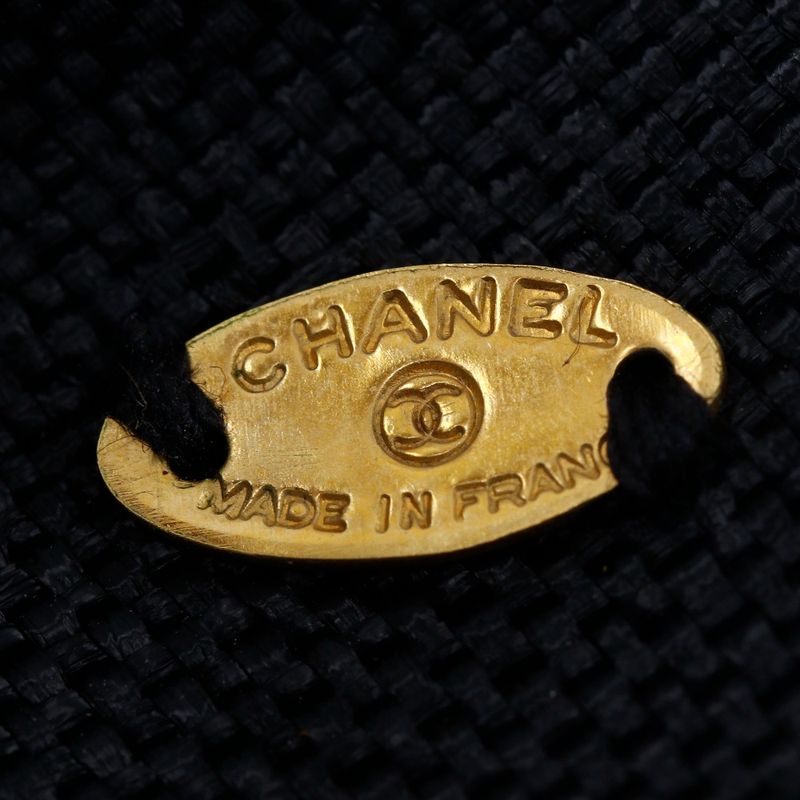 Chanel Camellia Ribbon Satin Black Women's Barrette