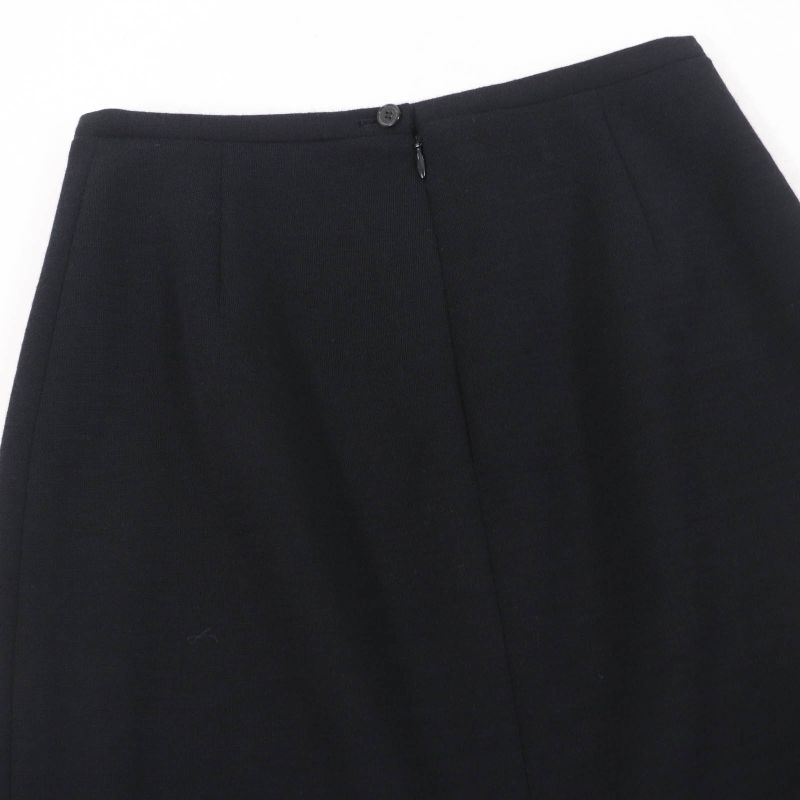 Hermes 100% Wool 100% Silk Lining Lining H Pattern Knee Length Tight Skirt