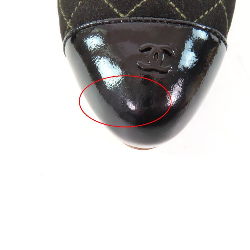 CHANEL G28759 Coco Mark Matelasse Quilted Pumps Black 36.5 With Box And Storage