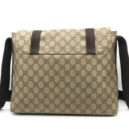 Authentic Gucci GG Supreme Web Canvas Sherry Messenger Bag Monogram Flap Tote