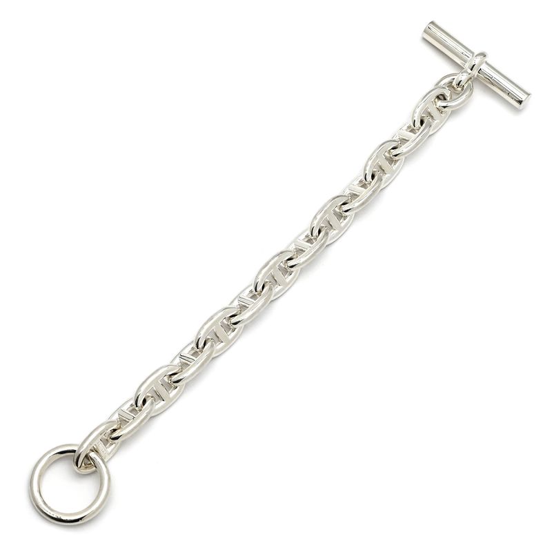 Hermes Bracelet Chaine D'ancre MM Silver 925 Silver 13 Frames Star Ring Silver
