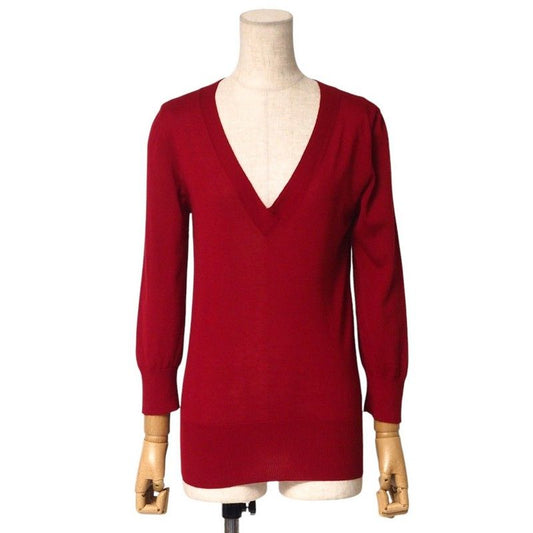 Hermes Knit Size LA V-neck High Gauge Sweater Cashmere Light Hand [recommended