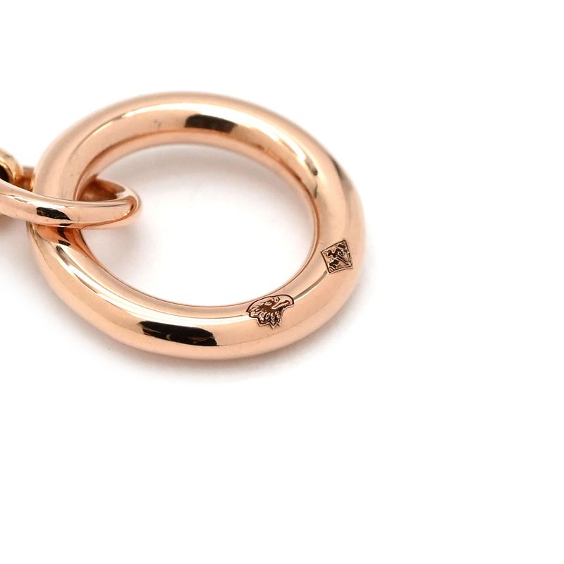 Hermes Bracelet Exlibris PM 18k Pink Gold Diamonds Rose Gold Sh Pink Gold Au750