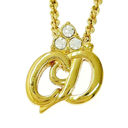 Christian Dior GP Rhinestone CD Logo Necklace Women 306275 Necklace