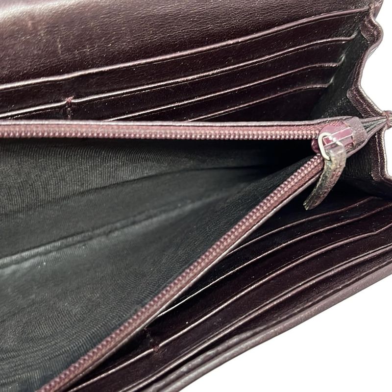 Gucci Long Wallet Lovely 251861 Dark Brown And Gold Leather