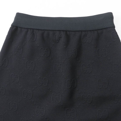 Gucci 655183 GG Pattern Jersey Jacquard Skirt Black S Genuine