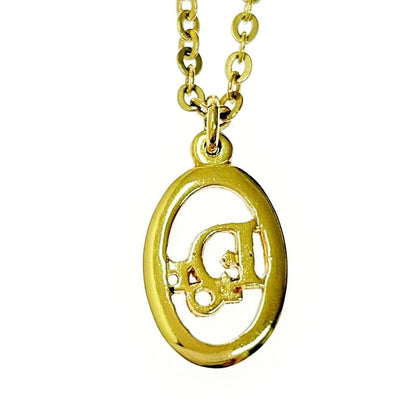 Christian Dior GP Dior Logo Oval Necklace Women's Gold 363000 Necklace
