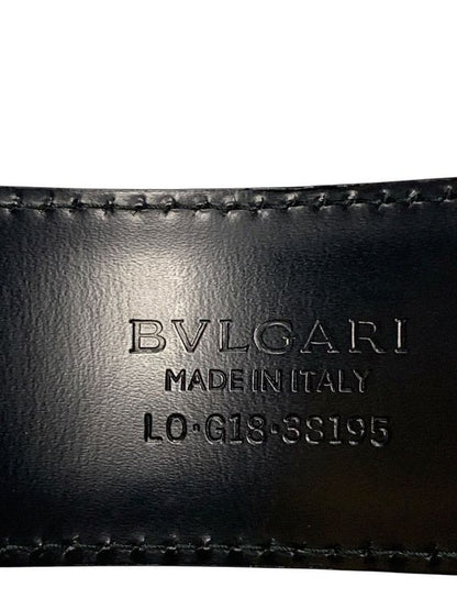 1465 Bulgari Logomania 110/44 Black Silver Hardware Lq-g18-38195 Men's Belt