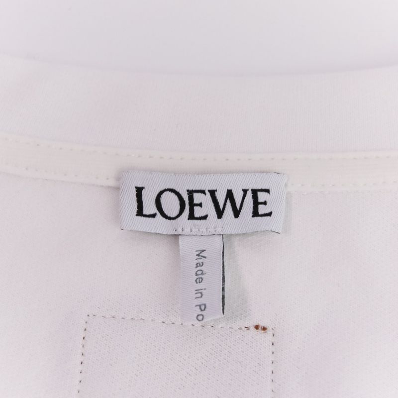 Loewe Cropped Draped T-Shirt Asymmetrical Deformed Cut and Sewn L White Women's